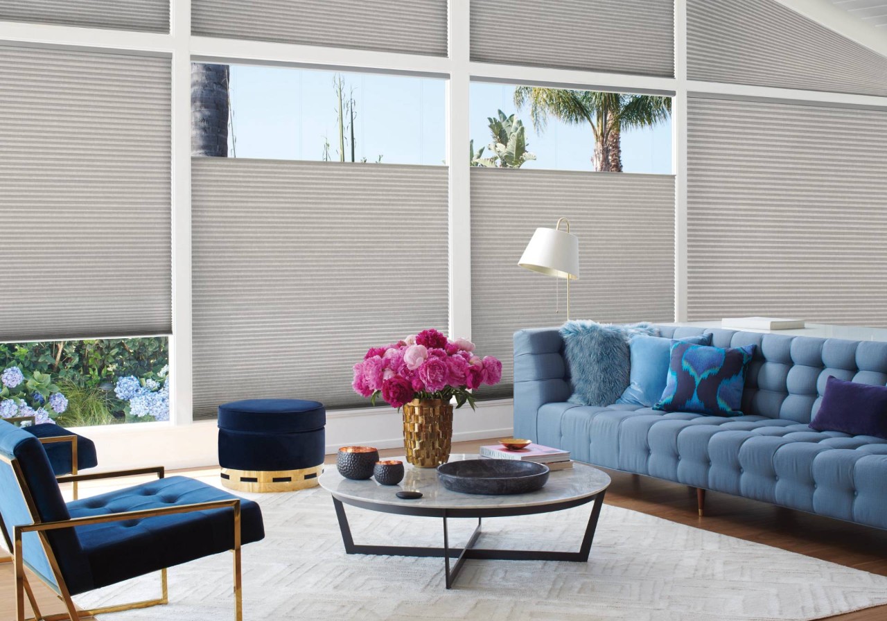 Duette® Honeycomb Shades in a nice living room near Barrington, IL